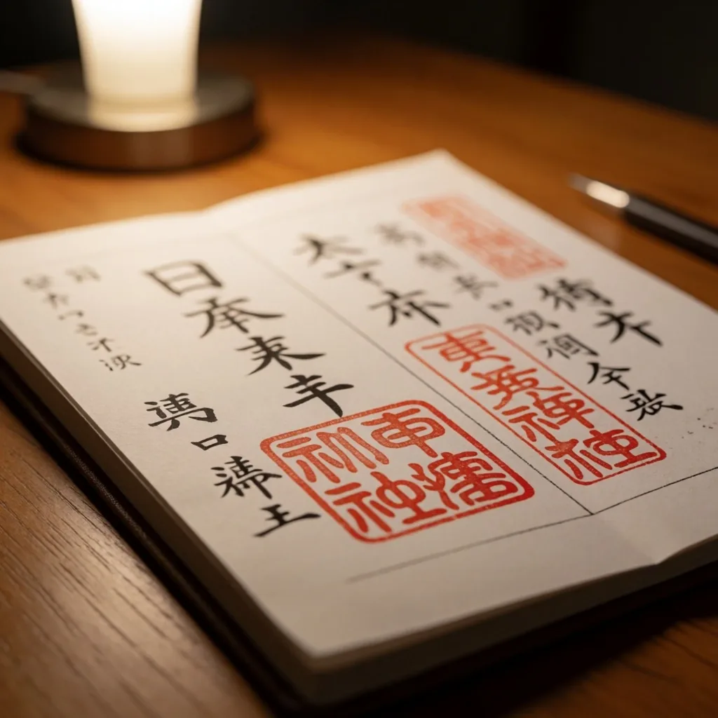 書類を机の上に広げた様子
