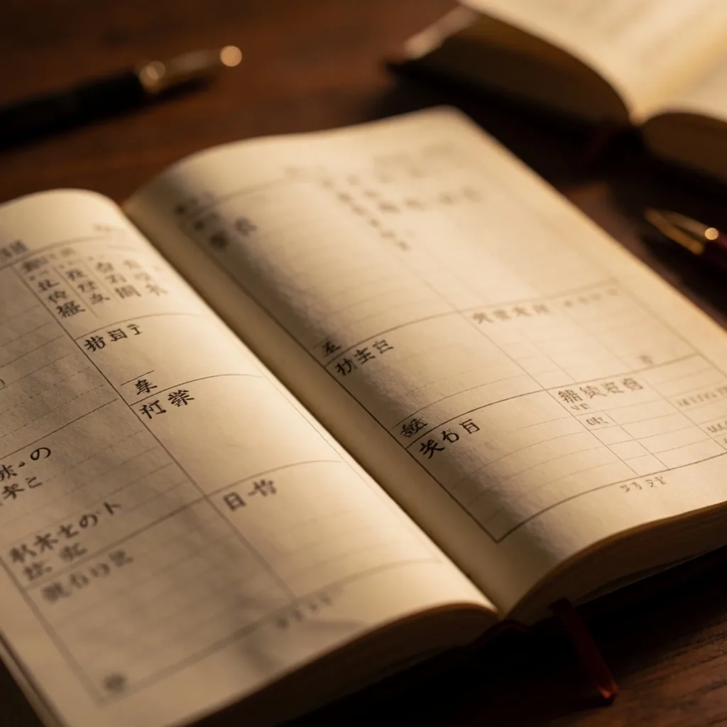 読書灯に照らされた図書室の読書机